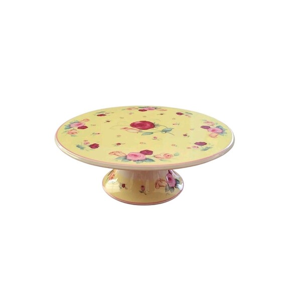 Royal Limited Chintz Roses Porcelain Pedestal Cake Stand Vintage Shabby Chic - Picture 1 of 8